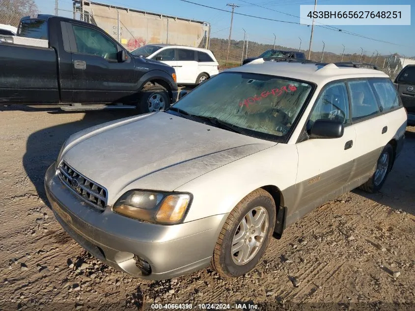 2002 Subaru Outback VIN: 4S3BH665627648251 Lot: 40664398