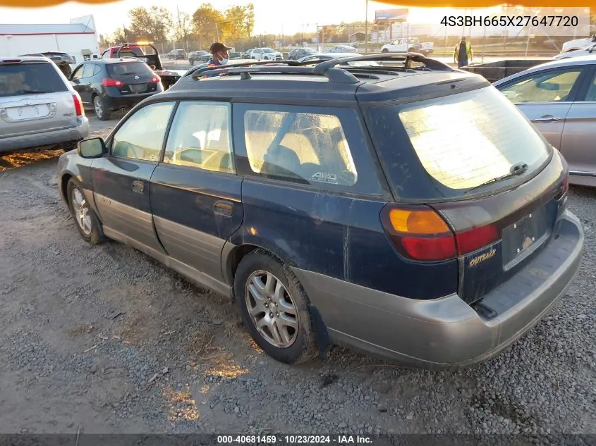 2002 Subaru Outback VIN: 4S3BH665X27647720 Lot: 40681459