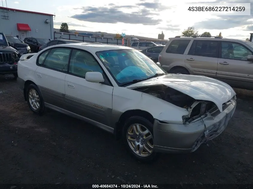 2002 Subaru Outback Limited VIN: 4S3BE686227214259 Lot: 40684374