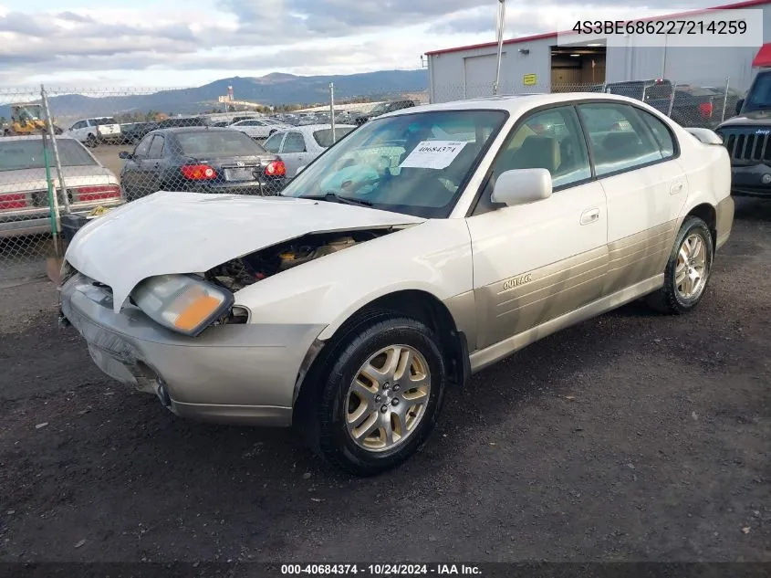 2002 Subaru Outback Limited VIN: 4S3BE686227214259 Lot: 40684374