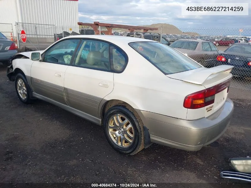 2002 Subaru Outback Limited VIN: 4S3BE686227214259 Lot: 40684374