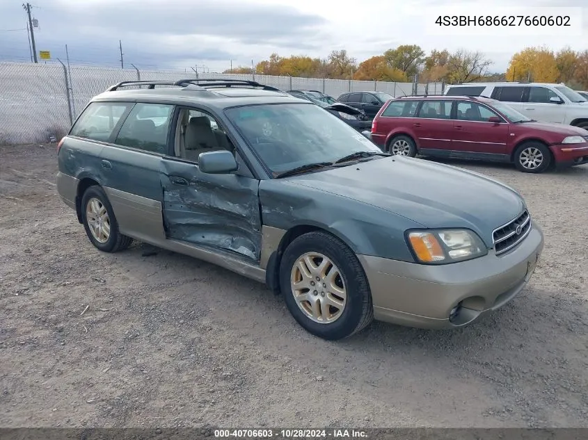 2002 Subaru Outback Limited VIN: 4S3BH686627660602 Lot: 40706603