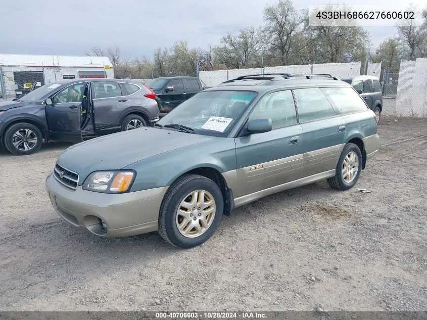 2002 Subaru Outback Limited VIN: 4S3BH686627660602 Lot: 40706603