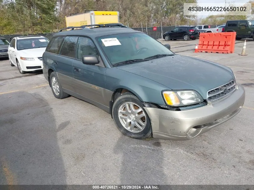 2002 Subaru Outback VIN: 4S3BH665226650102 Lot: 40726521