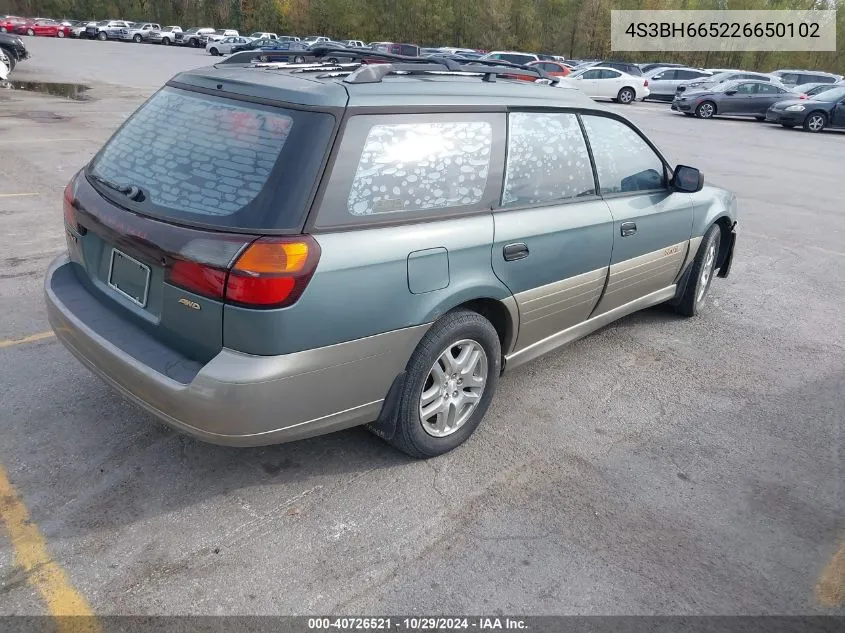 2002 Subaru Outback VIN: 4S3BH665226650102 Lot: 40726521