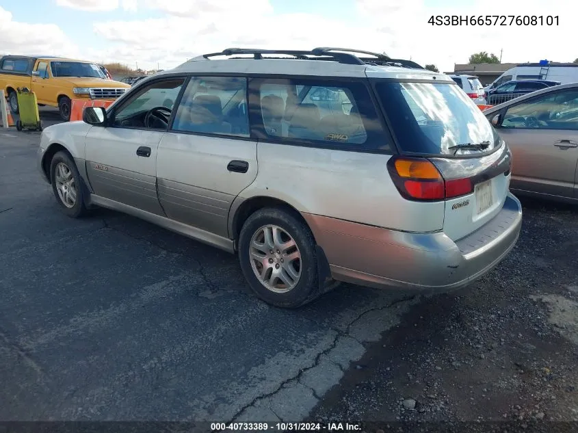 2002 Subaru Outback VIN: 4S3BH665727608101 Lot: 40733389