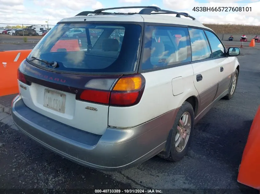 2002 Subaru Outback VIN: 4S3BH665727608101 Lot: 40733389