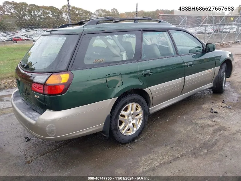 2002 Subaru Outback Limited VIN: 4S3BH686627657683 Lot: 40747755