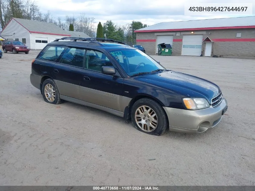 2002 Subaru Outback H6-3.0 Vdc VIN: 4S3BH896427644697 Lot: 40773658