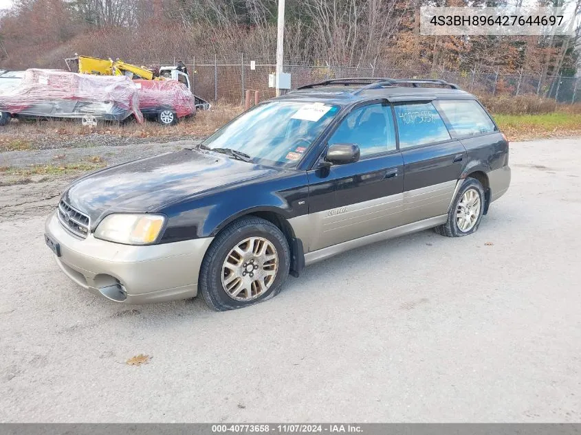 2002 Subaru Outback H6-3.0 Vdc VIN: 4S3BH896427644697 Lot: 40773658