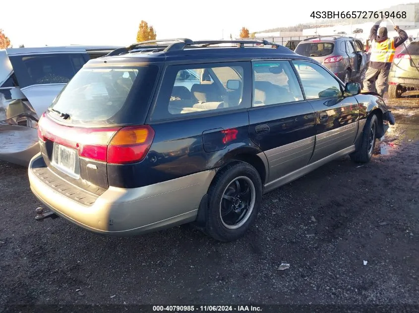 2002 Subaru Outback VIN: 4S3BH665727619468 Lot: 40790985