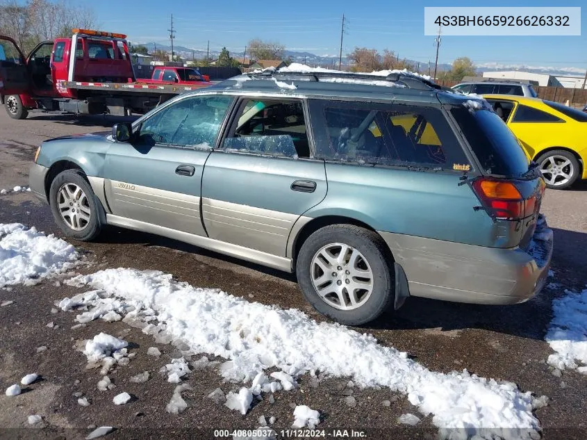 2002 Subaru Outback VIN: 4S3BH665926626332 Lot: 40805037