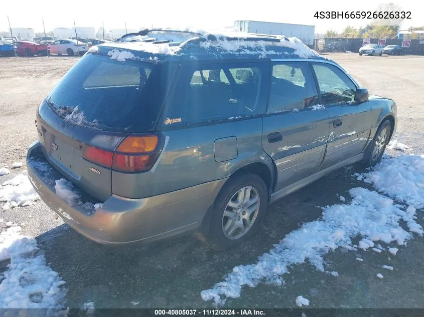 2002 Subaru Outback VIN: 4S3BH665926626332 Lot: 40805037