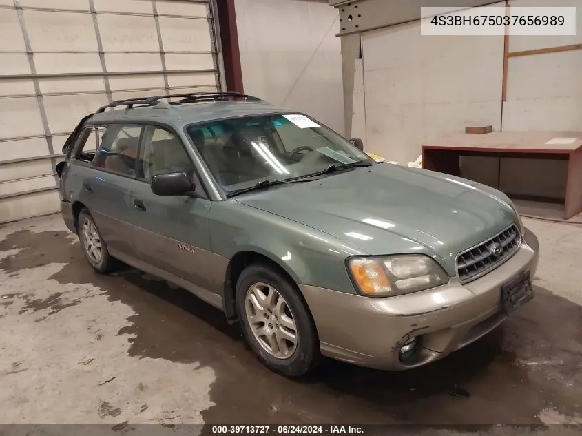 2003 Subaru Outback VIN: 4S3BH675037656989 Lot: 39713727