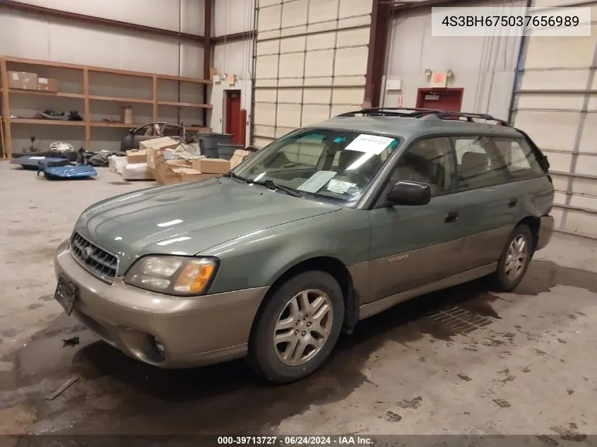 2003 Subaru Outback VIN: 4S3BH675037656989 Lot: 39713727