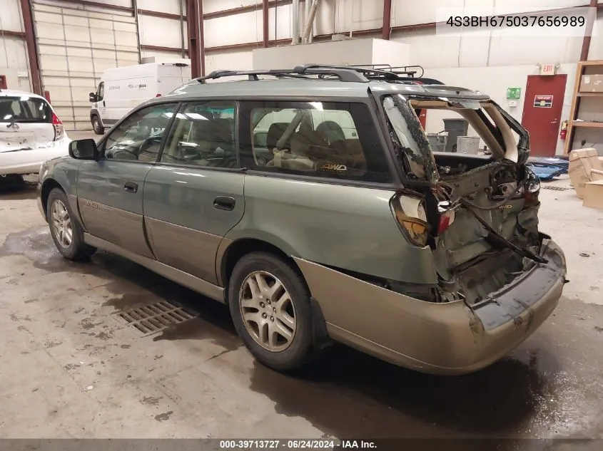 2003 Subaru Outback VIN: 4S3BH675037656989 Lot: 39713727