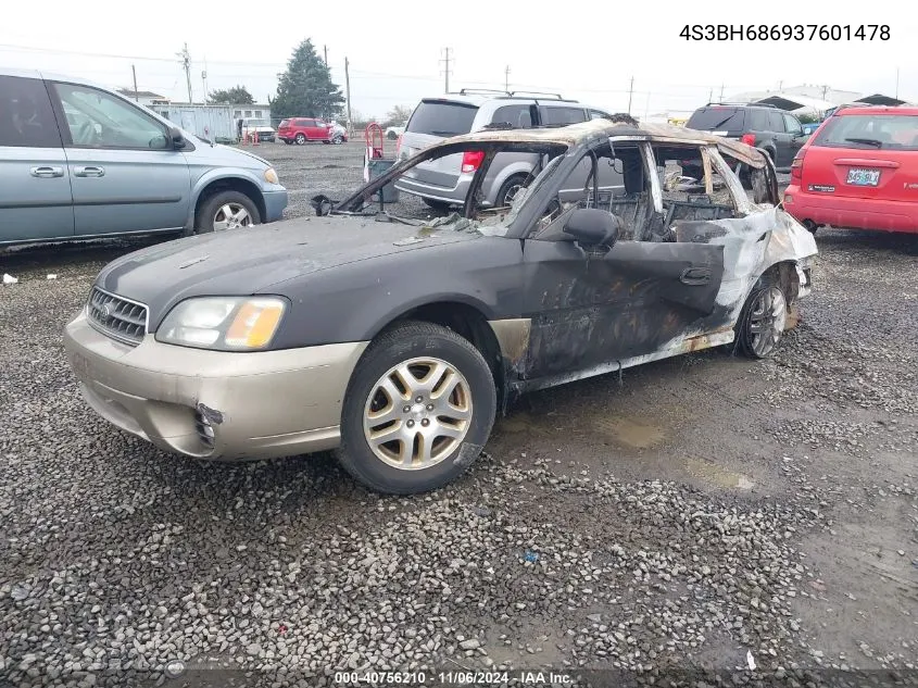 2003 Subaru Outback Limited VIN: 4S3BH686937601478 Lot: 40756210