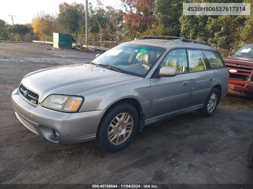 2003 Subaru Outback H6-3.0 L.l. Bean Edition VIN: 4S3BH806537617314 Lot: 40759844