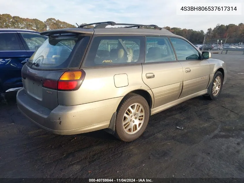 2003 Subaru Outback H6-3.0 L.l. Bean Edition VIN: 4S3BH806537617314 Lot: 40759844