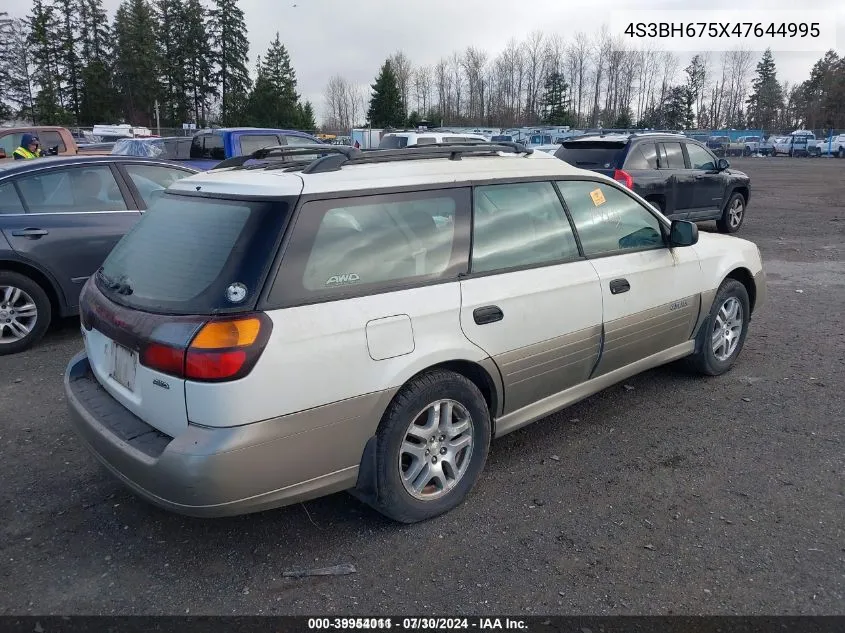 2004 Subaru Outback VIN: 4S3BH675X47644995 Lot: 39954011