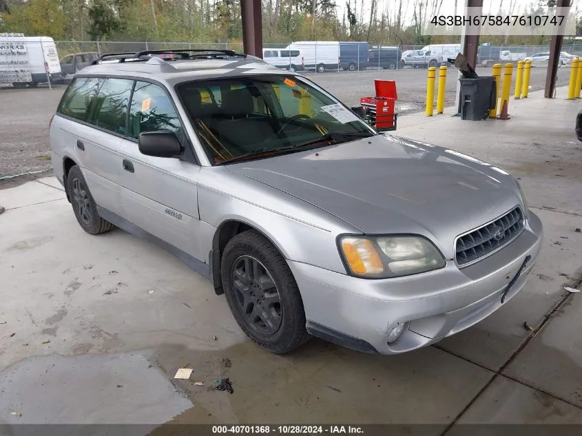 2004 Subaru Outback VIN: 4S3BH675847610747 Lot: 40701368