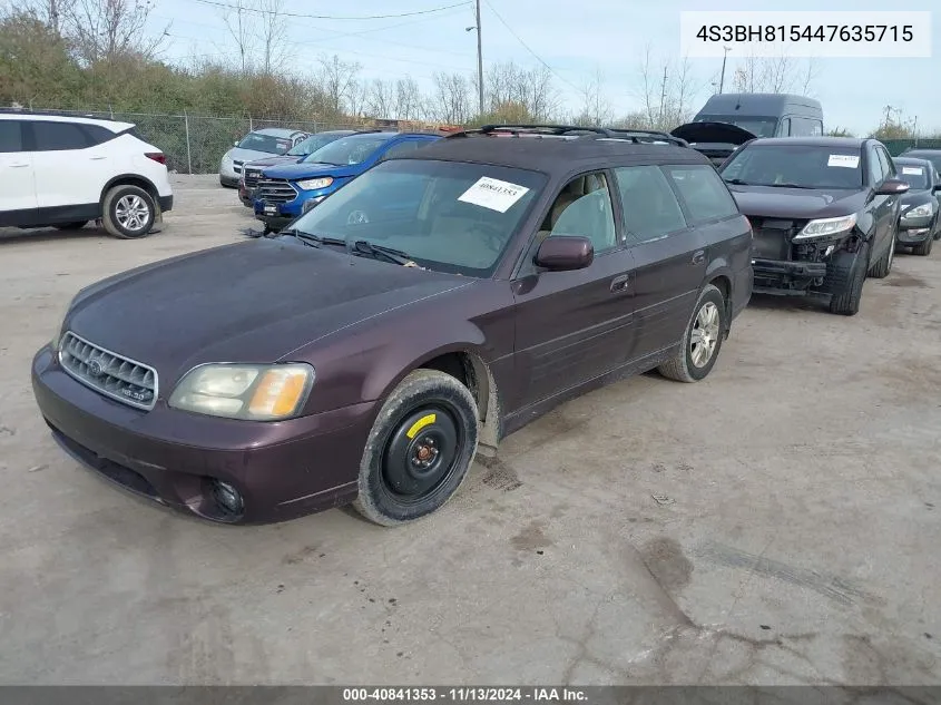 2004 Subaru Outback H6-3.0 W/35Th Anniversary Edition VIN: 4S3BH815447635715 Lot: 40841353