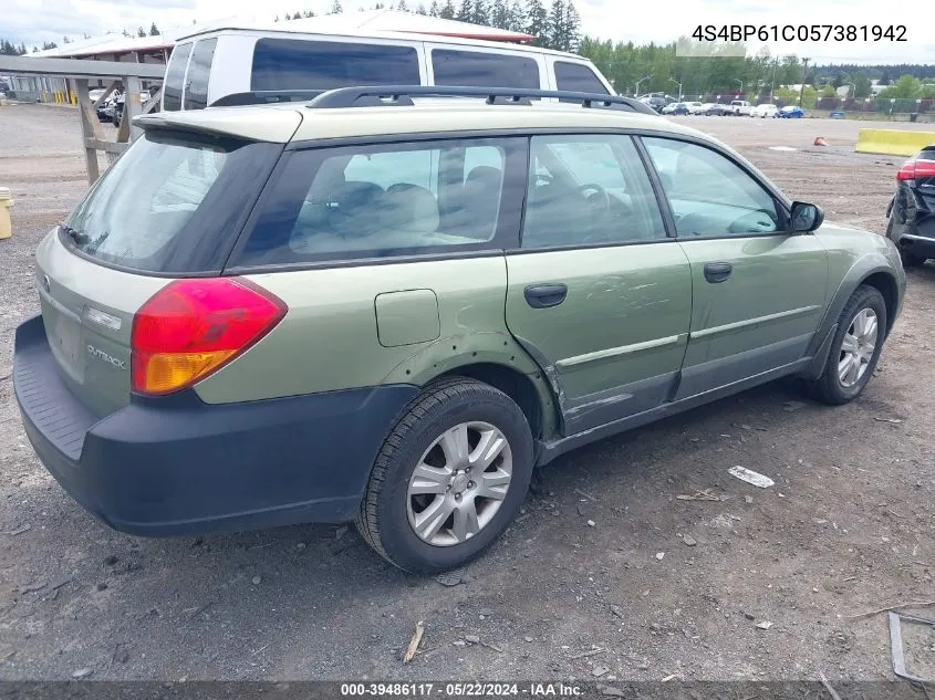 4S4BP61C057381942 2005 Subaru Outback 2.5I