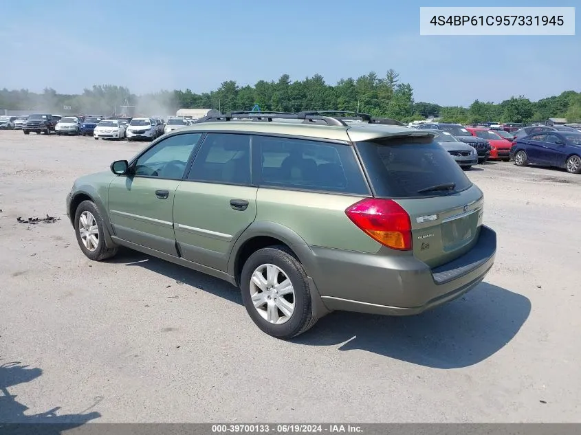 2005 Subaru Outback 2.5I VIN: 4S4BP61C957331945 Lot: 39700133