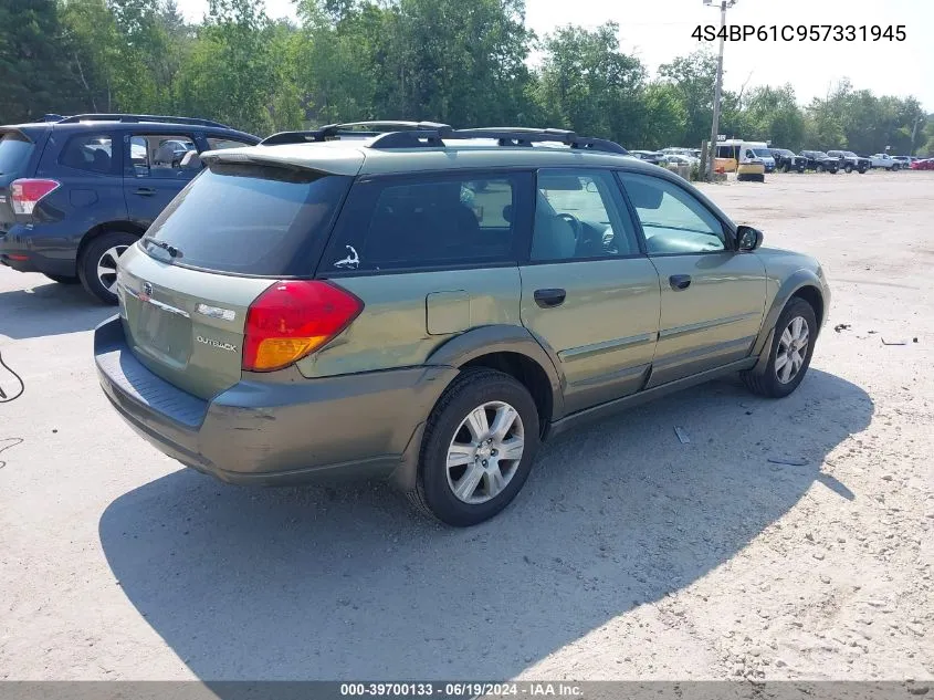 2005 Subaru Outback 2.5I VIN: 4S4BP61C957331945 Lot: 39700133