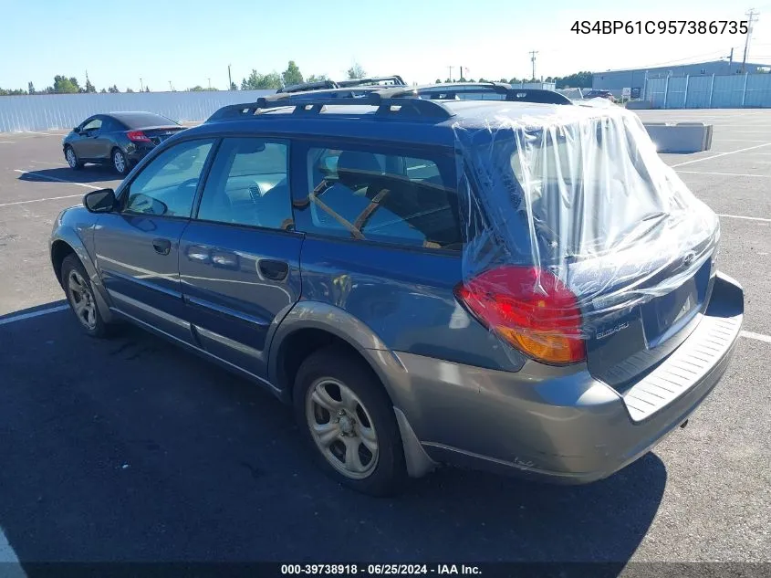 2005 Subaru Outback 2.5I VIN: 4S4BP61C957386735 Lot: 39738918