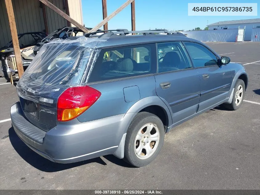 2005 Subaru Outback 2.5I VIN: 4S4BP61C957386735 Lot: 39738918