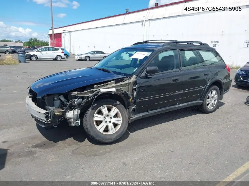 4S4BP67C654315906 2005 Subaru Outback 2.5Xt Limited