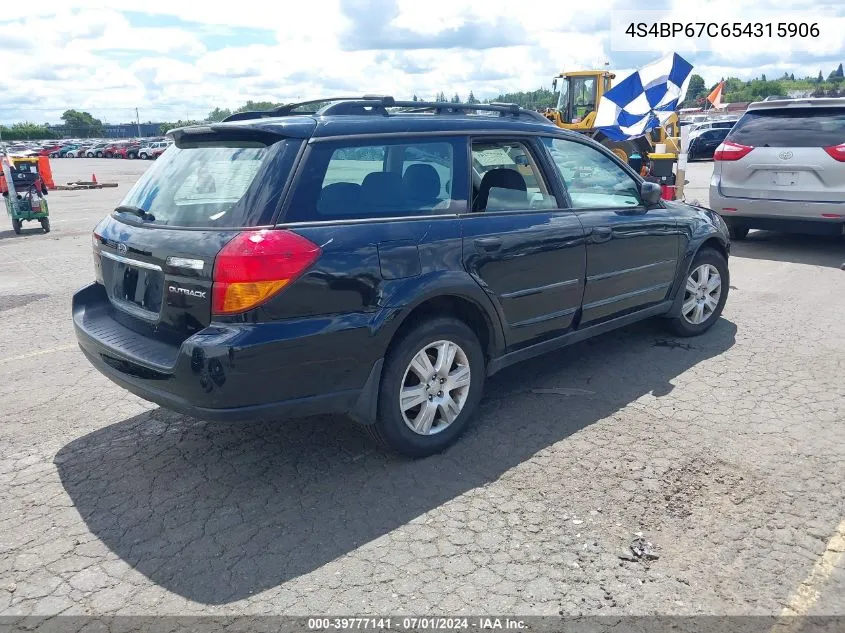 4S4BP67C654315906 2005 Subaru Outback 2.5Xt Limited