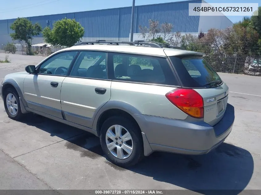 2005 Subaru Outback 2.5I VIN: 4S4BP61C657321261 Lot: 39872728