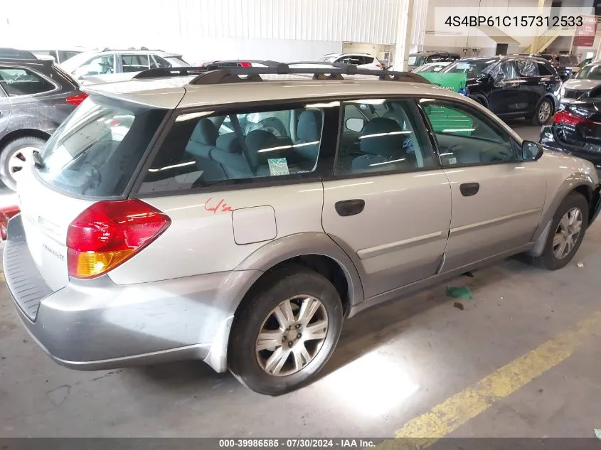 2005 Subaru Outback 2.5I VIN: 4S4BP61C157312533 Lot: 39986585