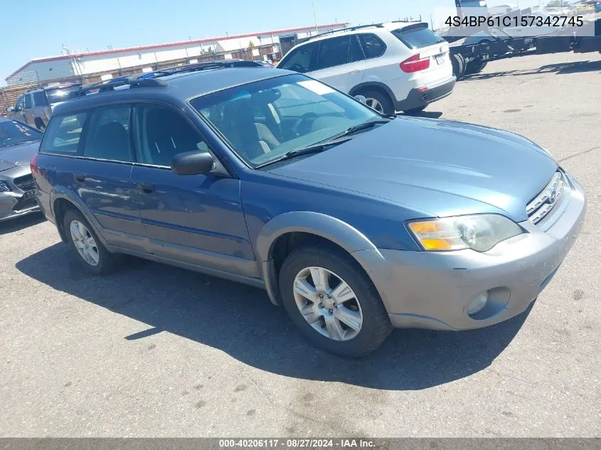 2005 Subaru Outback 2.5I VIN: 4S4BP61C157342745 Lot: 40206117