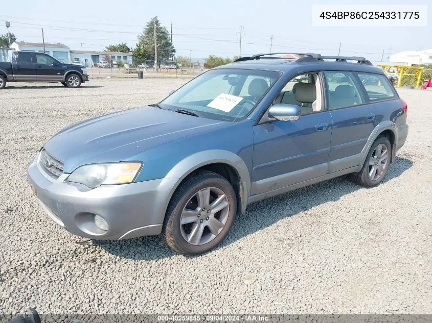 2005 Subaru Outback 3.0R L.l. Bean Edition VIN: 4S4BP86C254331775 Lot: 40259855