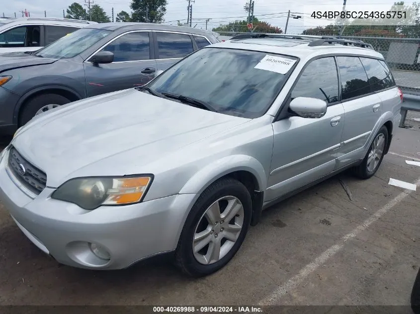 4S4BP85C254365751 2005 Subaru Outback 3.0R Vdc Limited