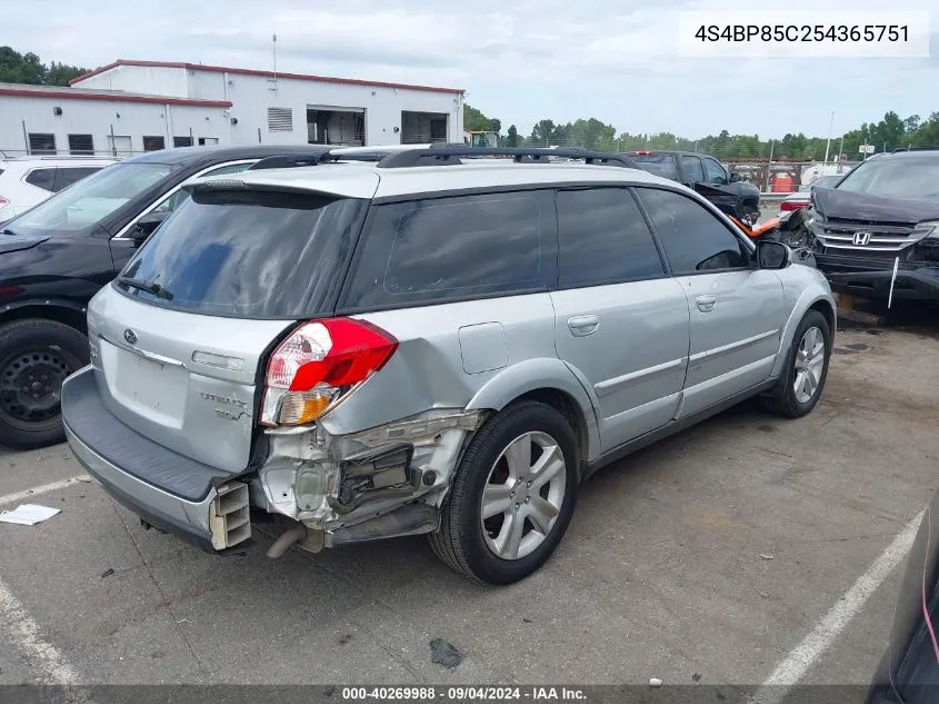 2005 Subaru Outback 3.0R Vdc Limited VIN: 4S4BP85C254365751 Lot: 40269988