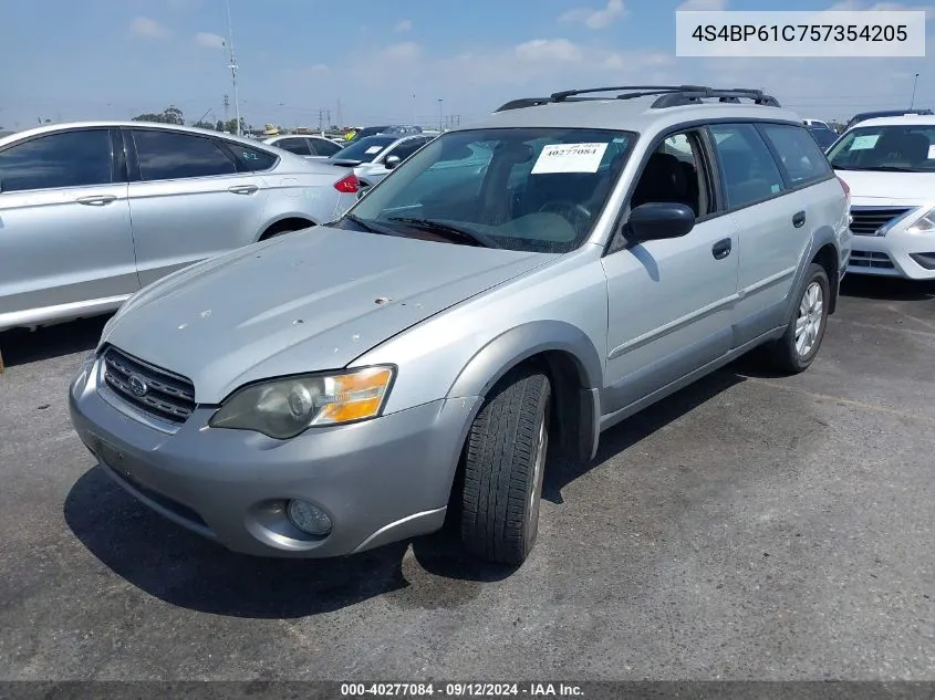 2005 Subaru Outback 2.5I VIN: 4S4BP61C757354205 Lot: 40277084