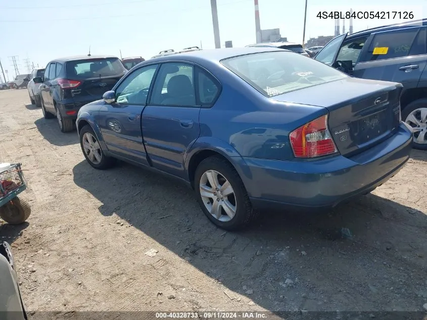 2005 Subaru Outback 3.0R VIN: 4S4BL84C054217126 Lot: 40328733