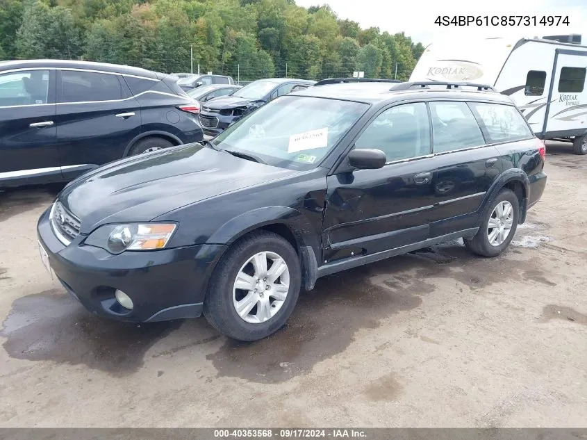 2005 Subaru Outback 2.5I VIN: 4S4BP61C857314974 Lot: 40353568