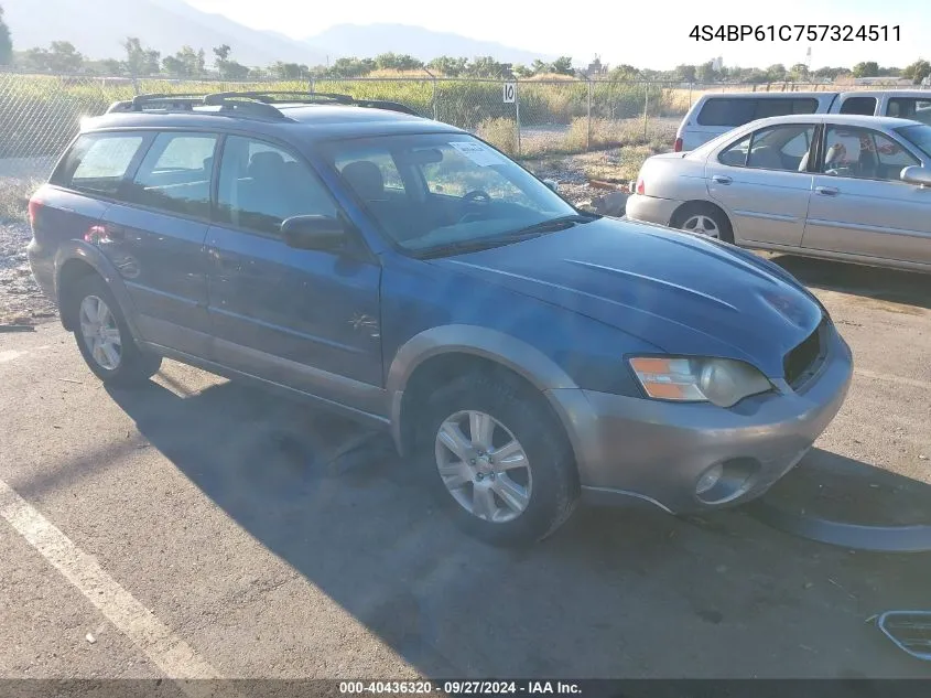 2005 Subaru Outback 2.5I VIN: 4S4BP61C757324511 Lot: 40436320