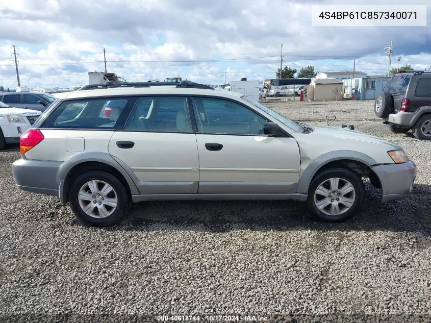 2005 Subaru Outback 2.5I VIN: 4S4BP61C857340071 Lot: 40618744