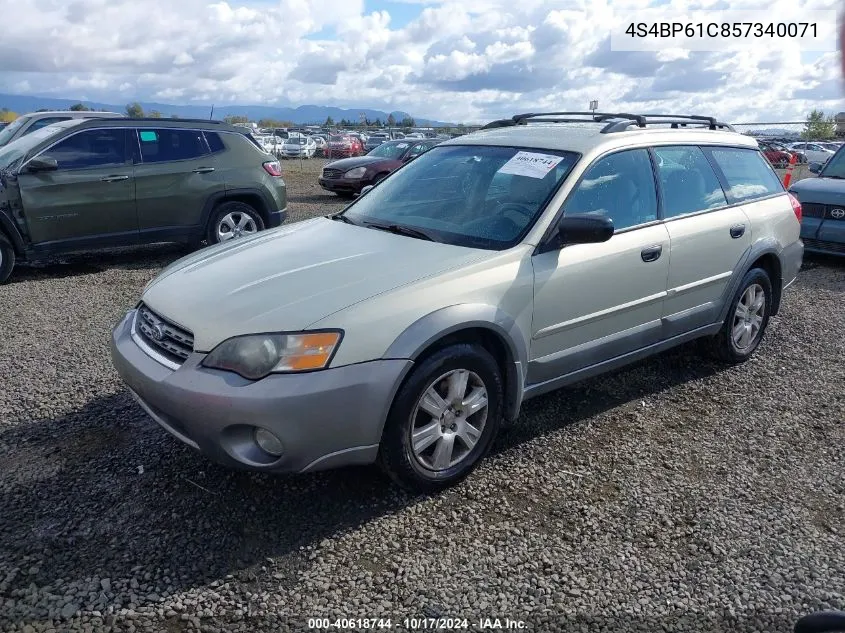 2005 Subaru Outback 2.5I VIN: 4S4BP61C857340071 Lot: 40618744