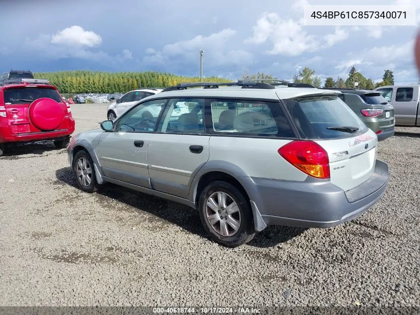 2005 Subaru Outback 2.5I VIN: 4S4BP61C857340071 Lot: 40618744