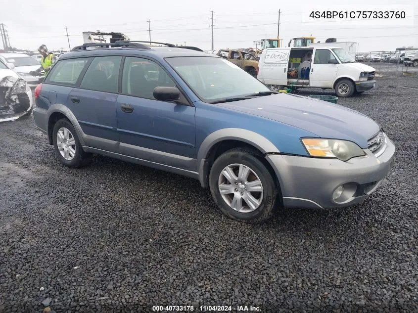 2005 Subaru Outback 2.5I VIN: 4S4BP61C757333760 Lot: 40733178