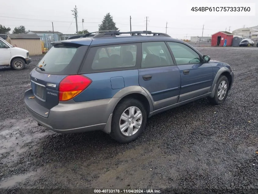 2005 Subaru Outback 2.5I VIN: 4S4BP61C757333760 Lot: 40733178