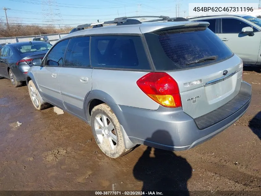 2006 Subaru Outback 2.5I Limited VIN: 4S4BP62C467311196 Lot: 38777071