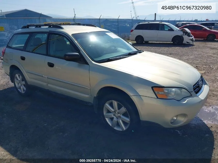 2006 Subaru Outback 2.5I VIN: 4S4BP61C967320980 Lot: 39255770